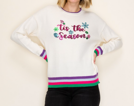 Sequin Tis The Season Sweater
