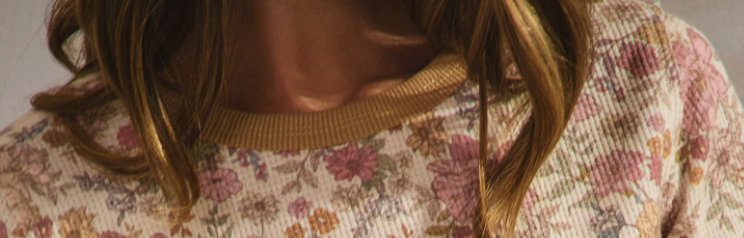 Waffle Floral Crop BEIGE