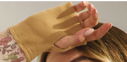 Waffle Floral Crop BEIGE