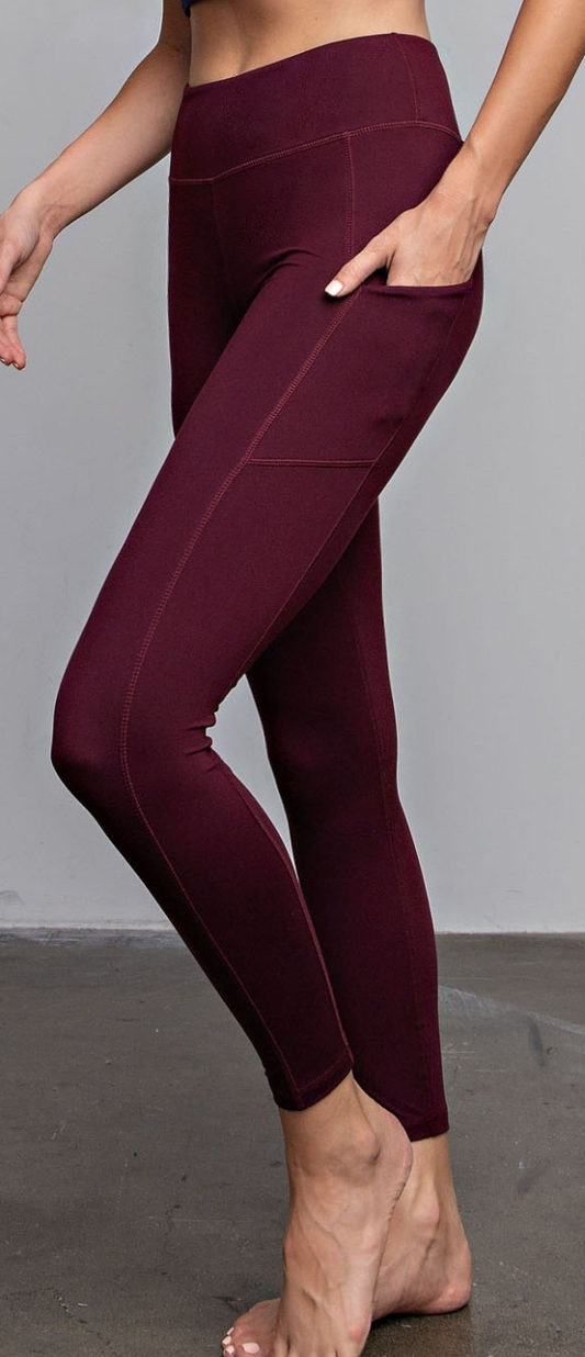 Butter Soft Legging W/ Pockets CASSIS
