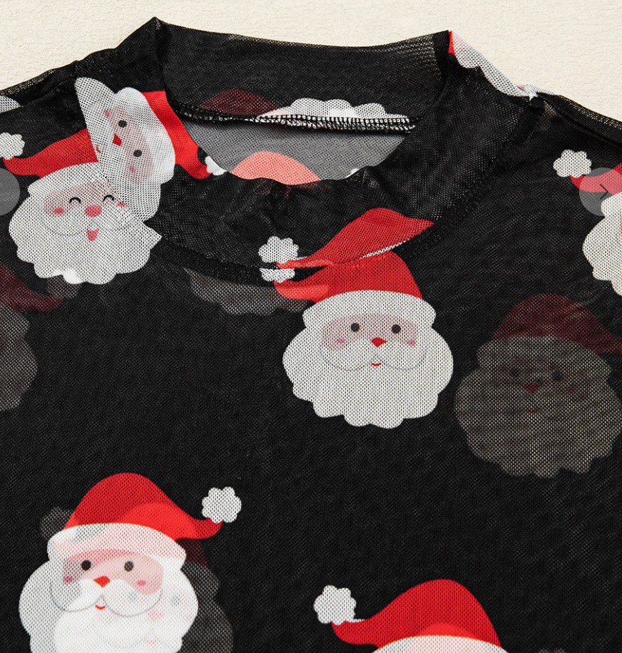 Mesh Santa Top BLACK