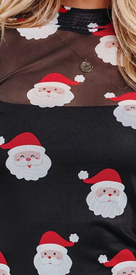 Mesh Santa Top BLACK
