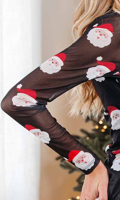 Mesh Santa Top BLACK
