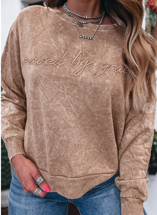 Saved By Grace Mineral Sweatshirt COCOA