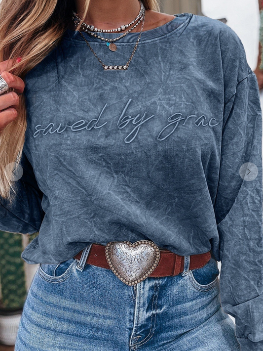 Saved By Grace Mineral Sweatshirt NAVY