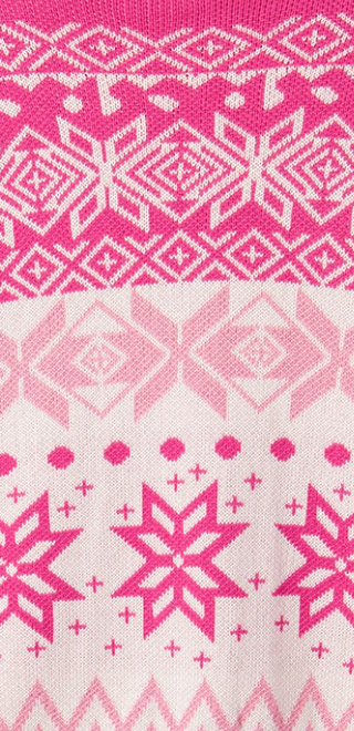 Geo Snowflake 1/4 Zip Sweater PINK