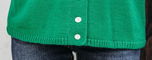 Knit Drop Shoulder Sweater Cardi GREEN