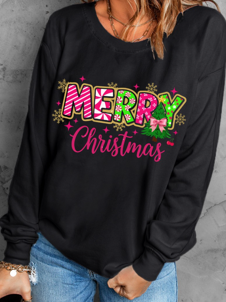 Merry Christmas Sweatshirt BLACK