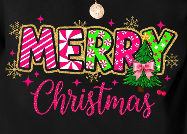 Merry Christmas Sweatshirt BLACK