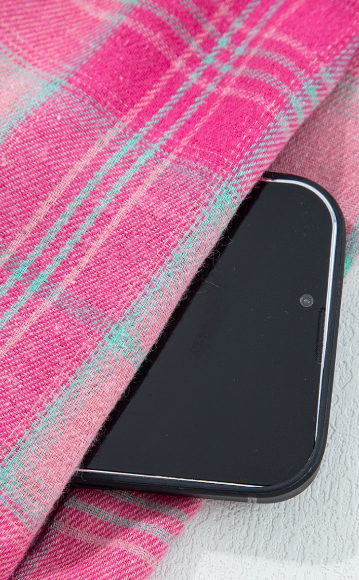 Plaid Flannel W/ Pockets PINK