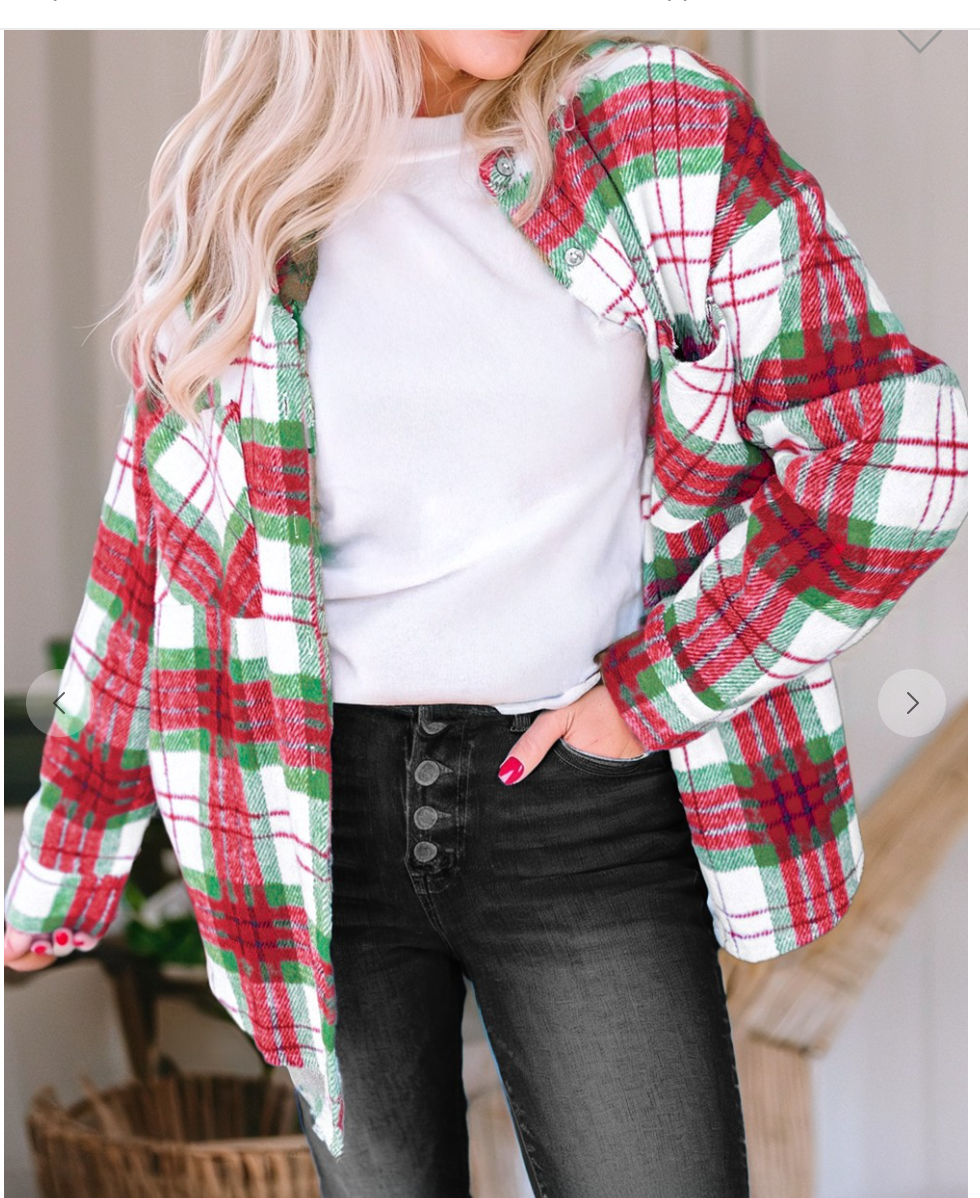 CHRISTmas Plaid Flannel Shacket RED