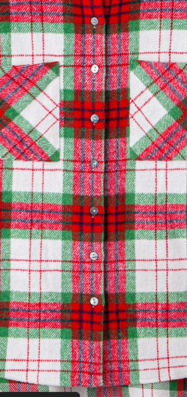 CHRISTmas Plaid Flannel Shacket RED