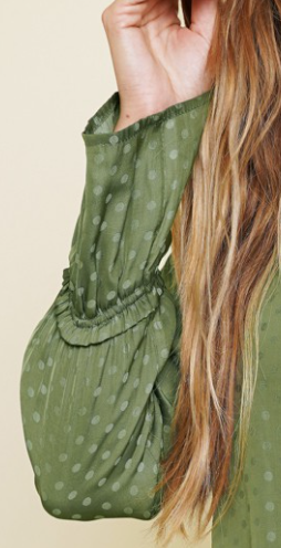 Ruffle Neck/Shoulder Blouse OLIVE