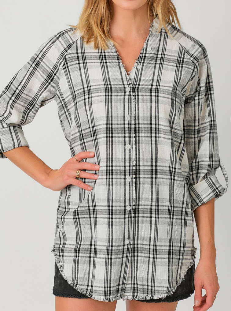 Double Cloth Fray Edge BLACK