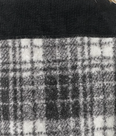 Mixed Media Cropped Shacket B&W