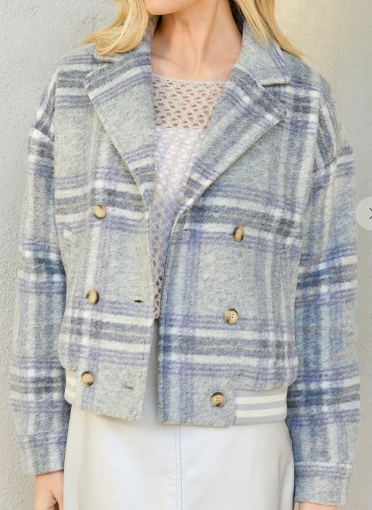 Plaid Bomber Jacket GRAY