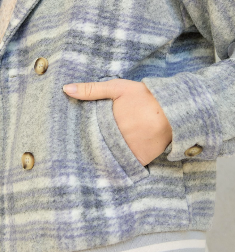 Plaid Bomber Jacket GRAY