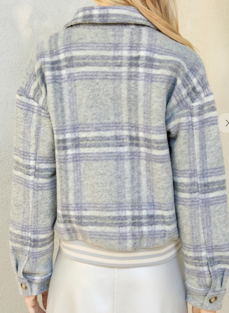 Plaid Bomber Jacket GRAY