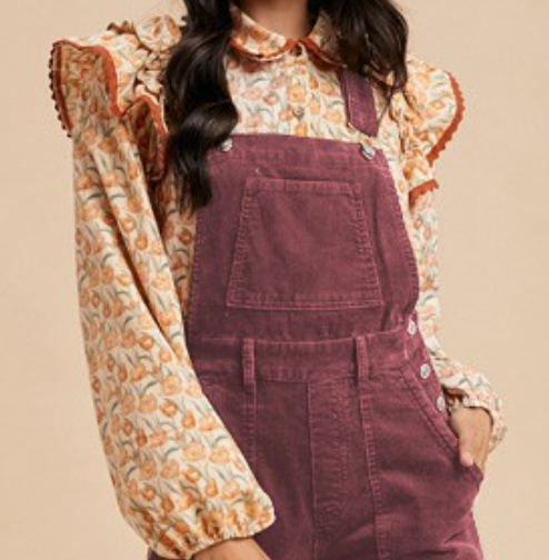 Corduroy Mineral Washed Jumper 29" WINE