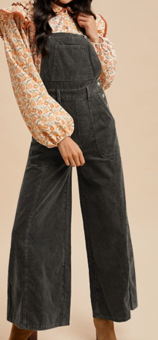 Corduroy Mineral Washed Jumper 29" CHARCOAL