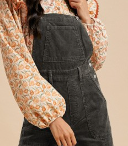 Corduroy Mineral Washed Jumper 29" CHARCOAL