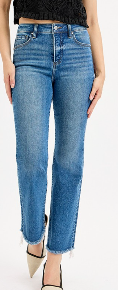 RISEN Tum Ctrl HR Crop Straight Raw Hem 28.5"