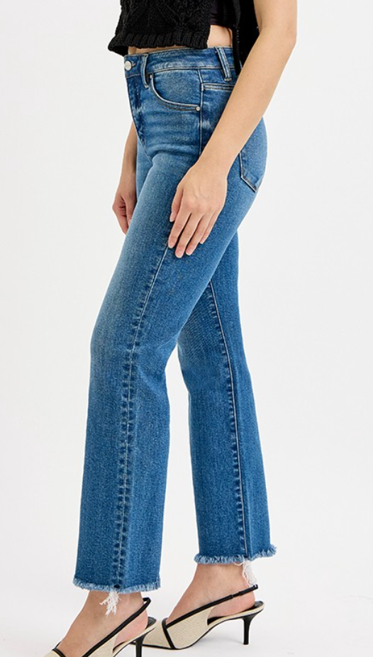 RISEN Tum Ctrl HR Crop Straight Raw Hem 28.5"