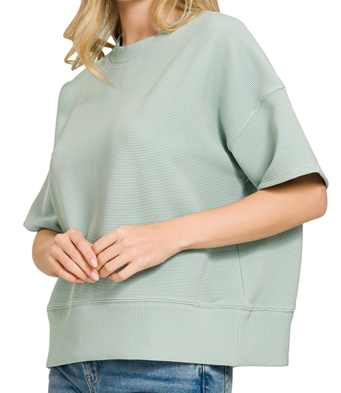 Effortless Ribbed Tee MEADOW