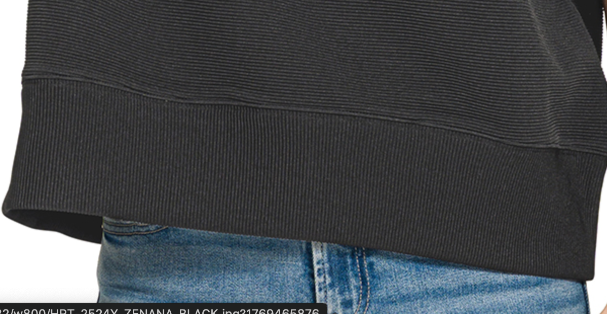 Effortless Ribbed Tee BLACK