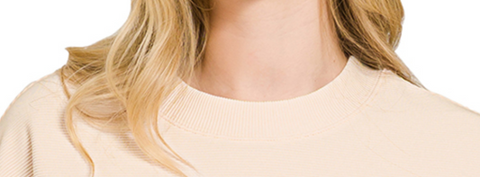Effortless Ribbed Tee BEIGE
