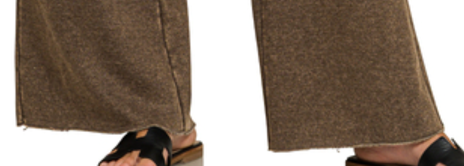 Acid Wash Palazzo Pants 30" ESPRESSO