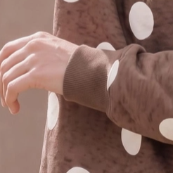 Gingham & Dots Sweatshirt TAUPE