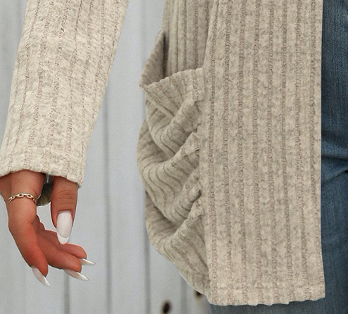 Tabitha RIbbed Cardi OATMEAL