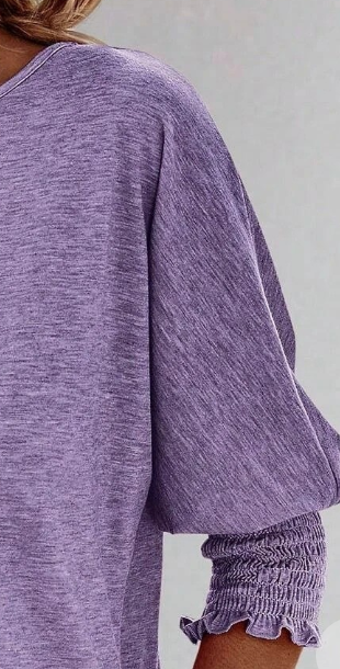 Shirred Cuff Tri Blend PURPLE