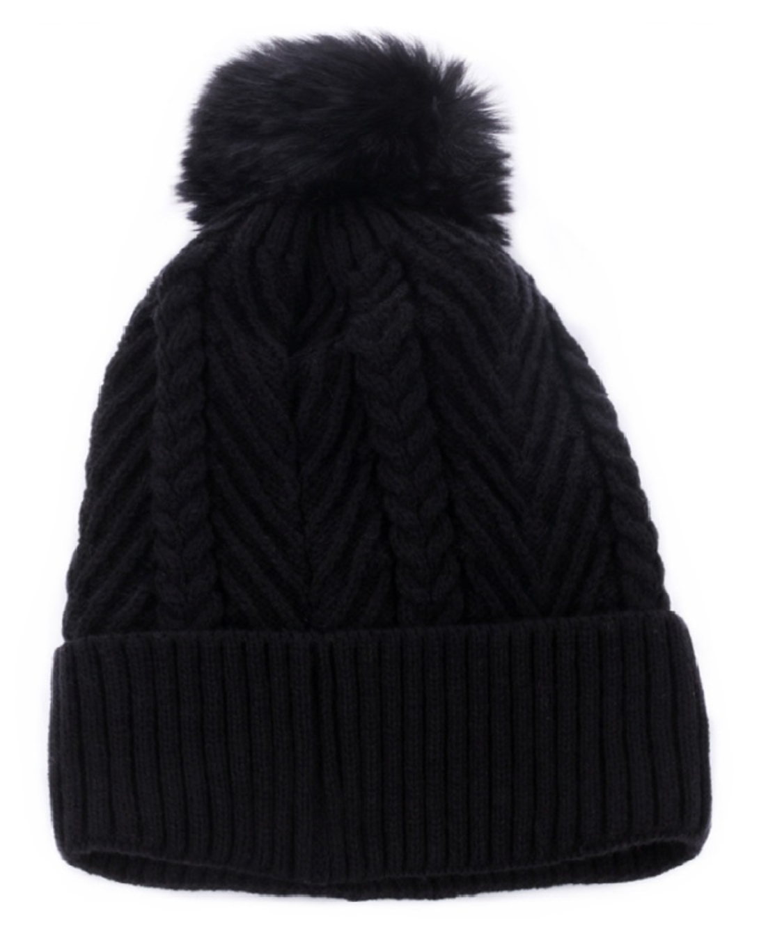 Lined Woven Knitted Pom Beanie
