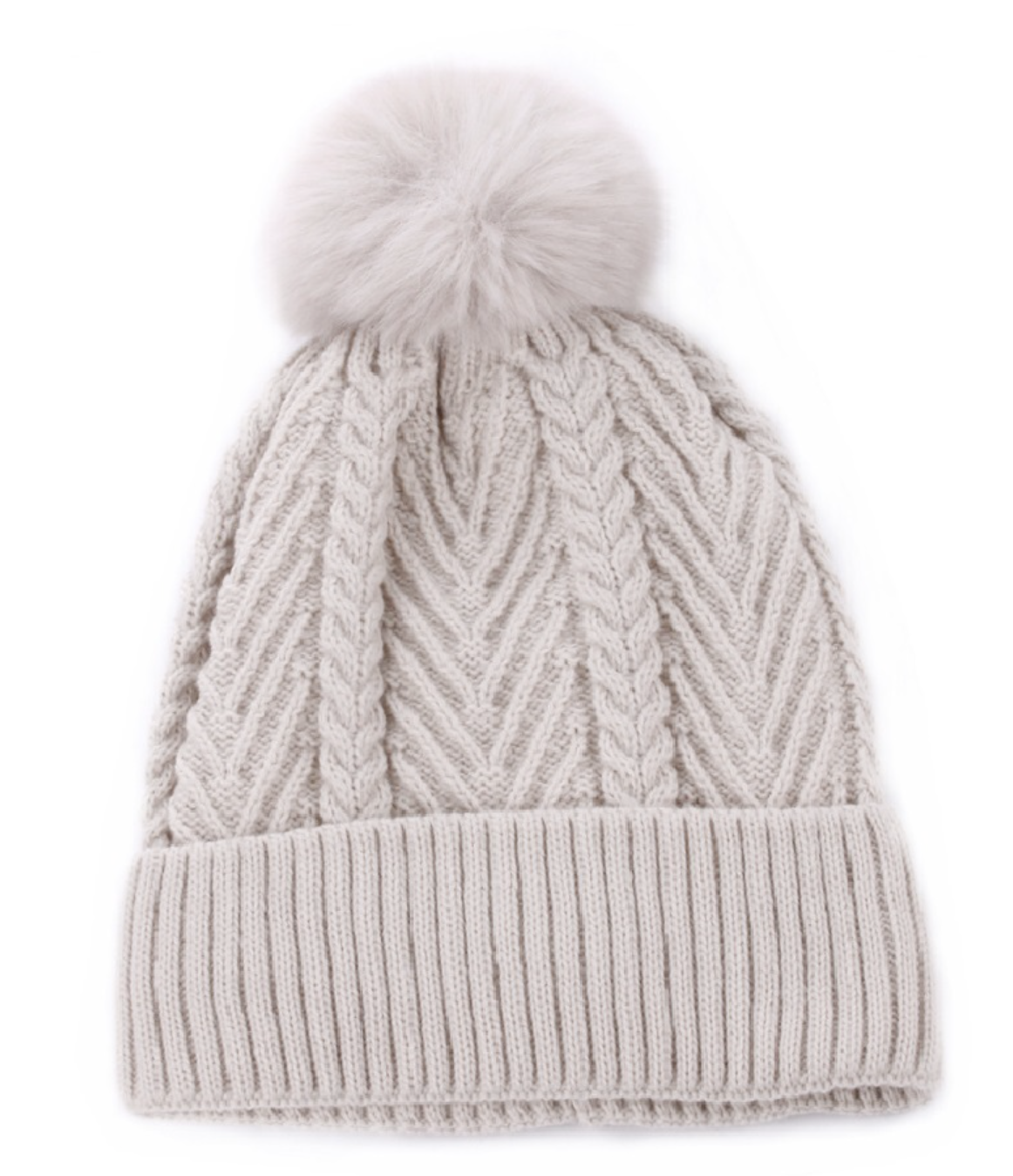 Lined Woven Knitted Pom Beanie