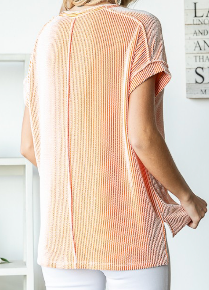 Maggie Ribbed W/ Buttons SUNKIST