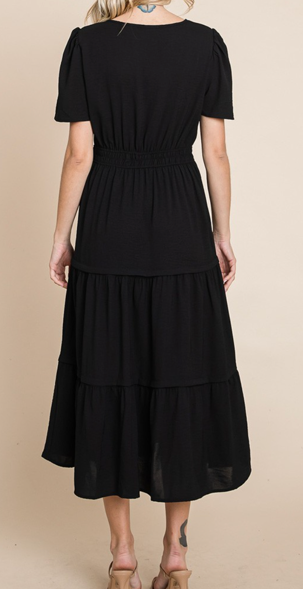 Layered Maxi Dress BLACK