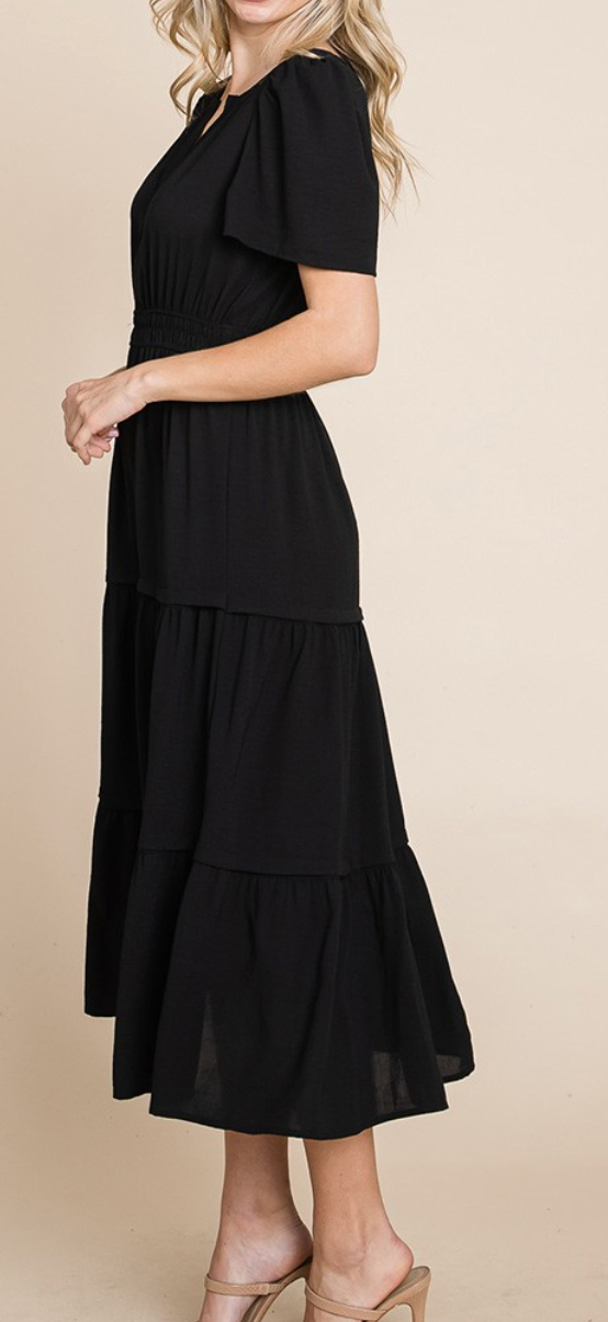 Layered Maxi Dress BLACK