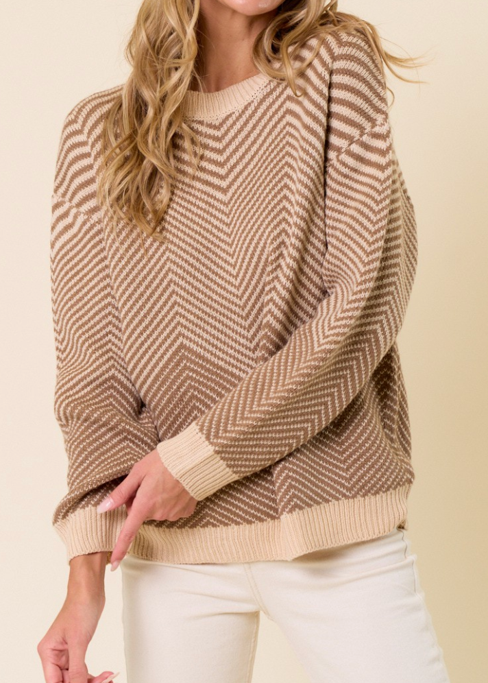 Chevron Sweater TAUPE