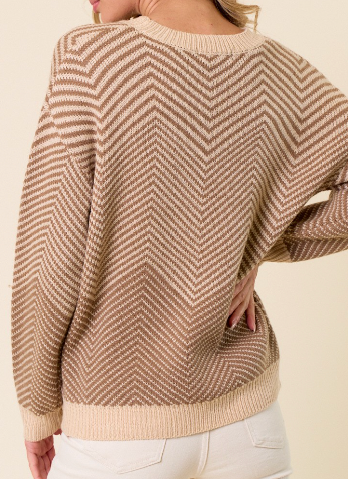 Chevron Sweater TAUPE