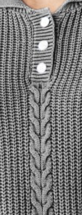 Vintage Wash Cable Sweater CHARCOAL