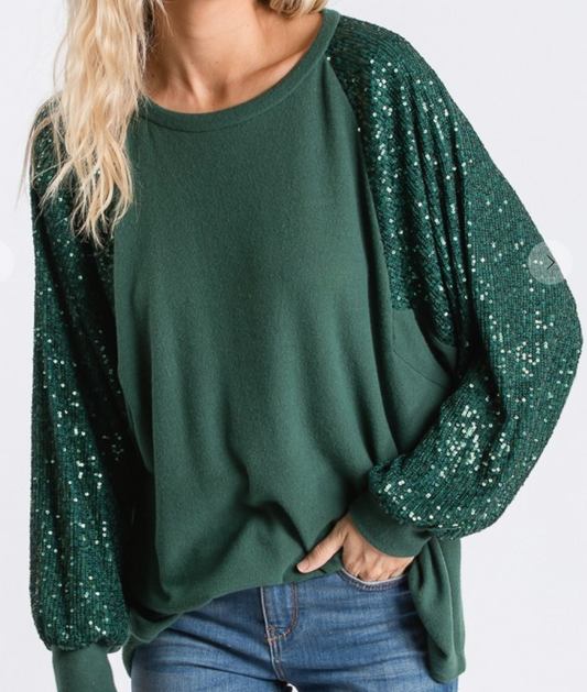 Holiday Sequin Bishop EMERALD