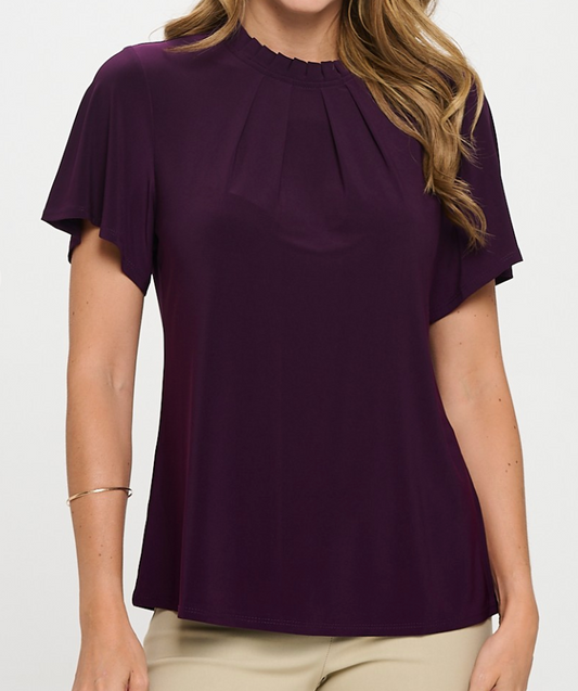 Baby Ruffle Neck Blouse PLUM