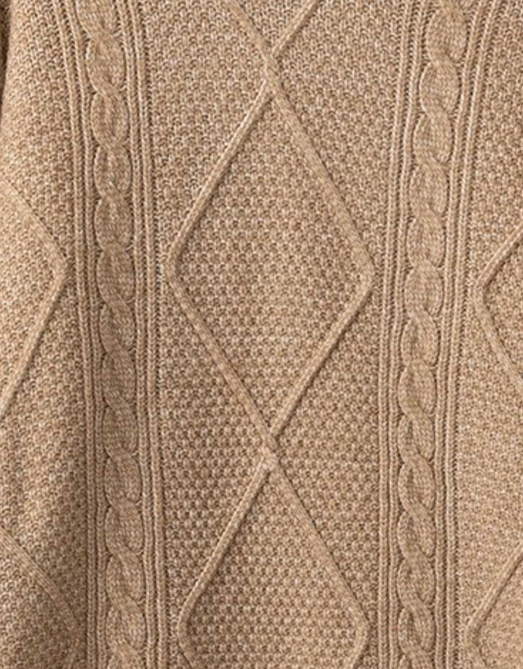 Cable Knit Sweater Dress KHAKI