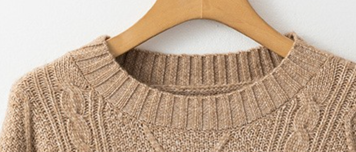 Cable Knit Sweater Dress KHAKI