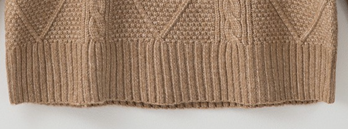 Cable Knit Sweater Dress KHAKI