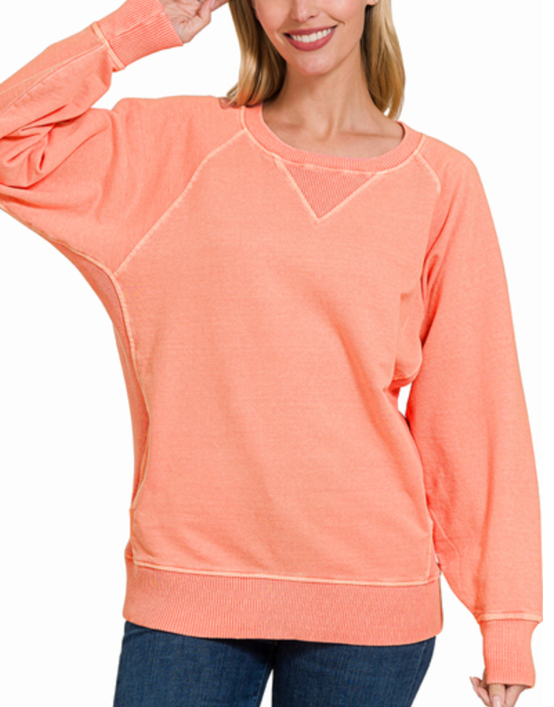 Favorite Pocketed Sweatshirt LT ORANGE