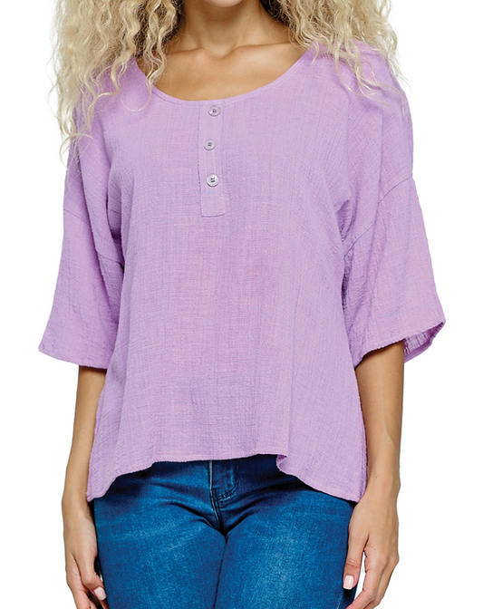 Boho Crinkle Top LAVENDER