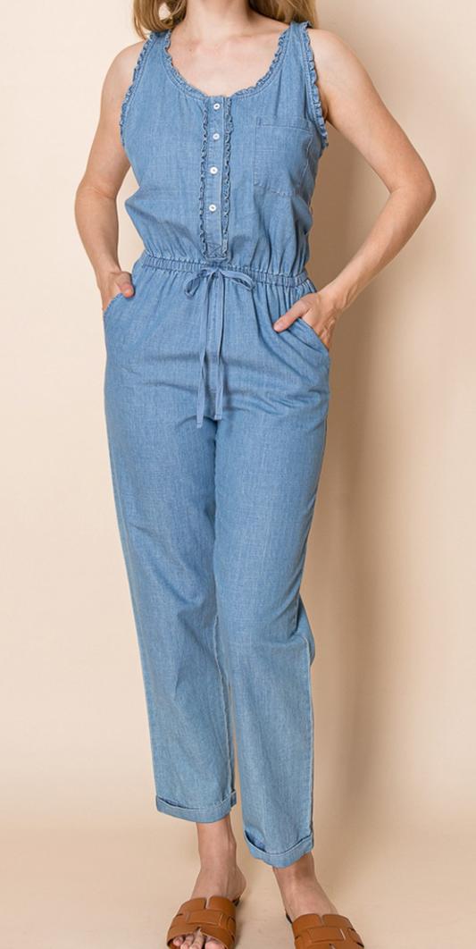 Chambray Sleeveless Jumper